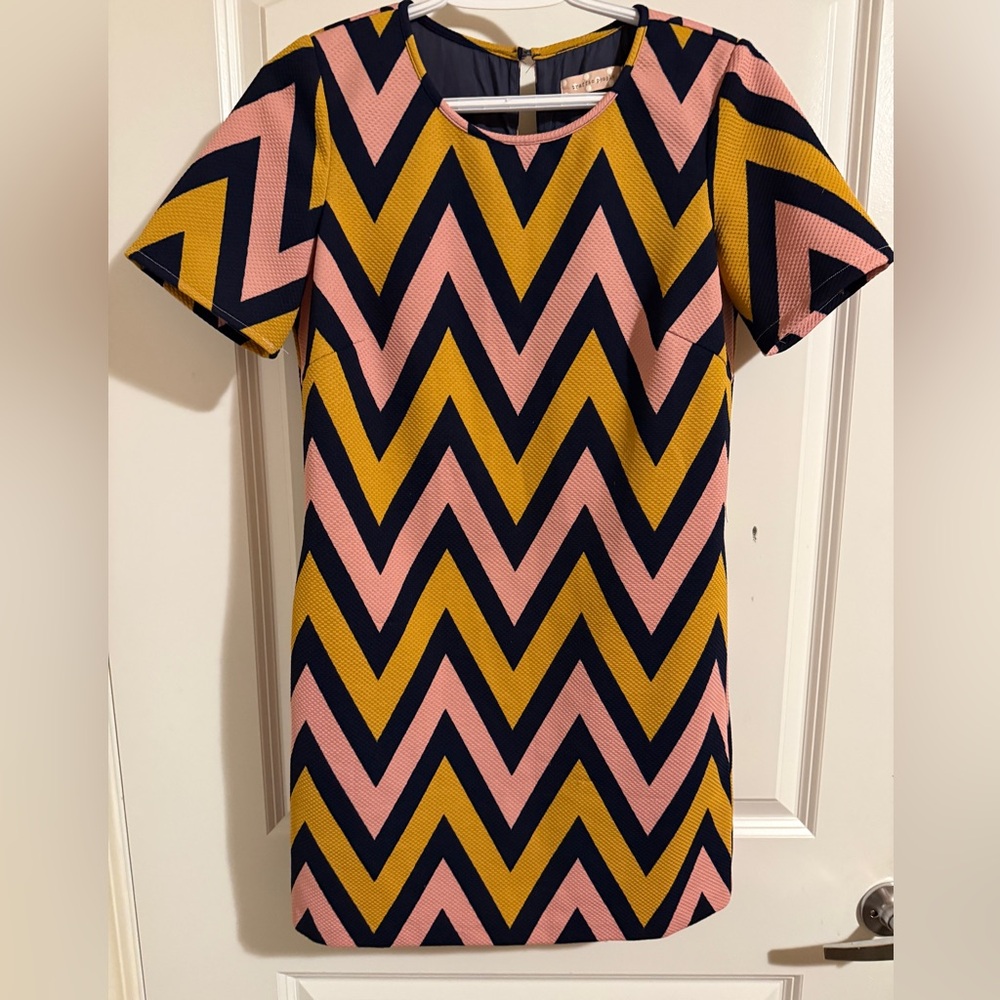 Traffic People Multicolor Chevron Dress